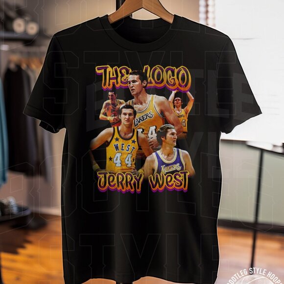 Jerry West Shirt for Men Women Vintage Basketball Shirt Bootleg Shirt Classic - Picture 1 of 2